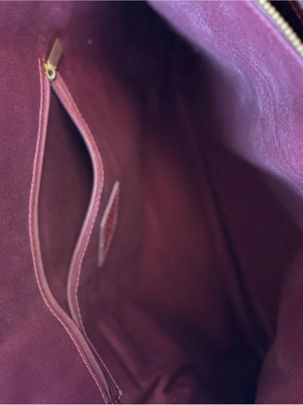 Women’s Structured Leather Fossil Briefcase in Burgundy